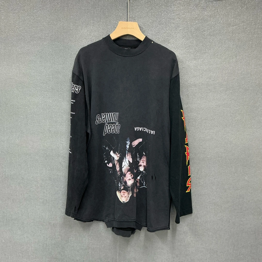 全新未使用 Balenciaga/巴黎世家 反转倒置破坏长袖全新带吊1码