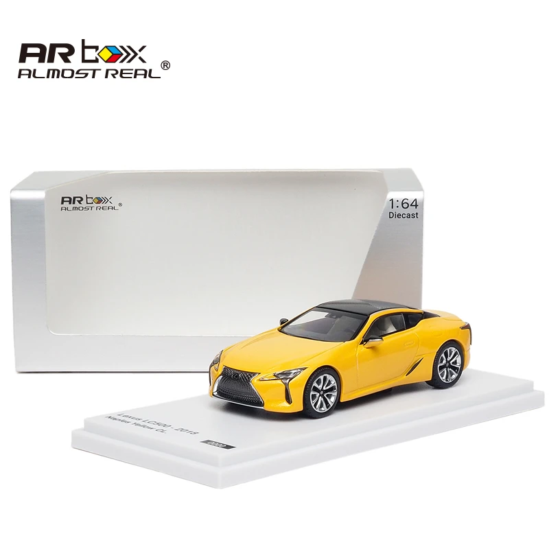 1:64雷克萨斯 LC500 2018款 黄色 合金车模 AR box汽车模型