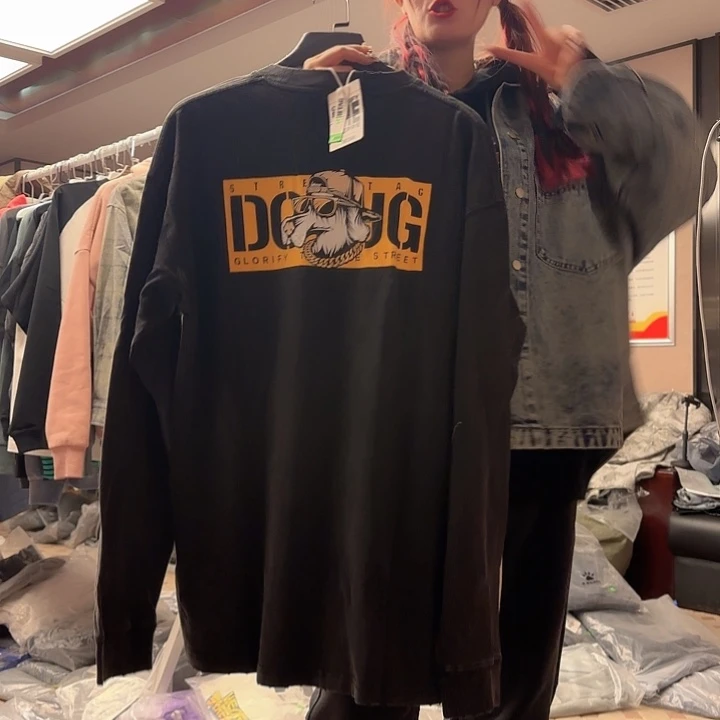 L 码水洗黑长袖 t 恤