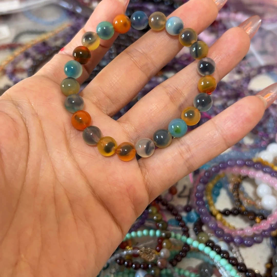 水晶手链未镶嵌溏心玛瑙