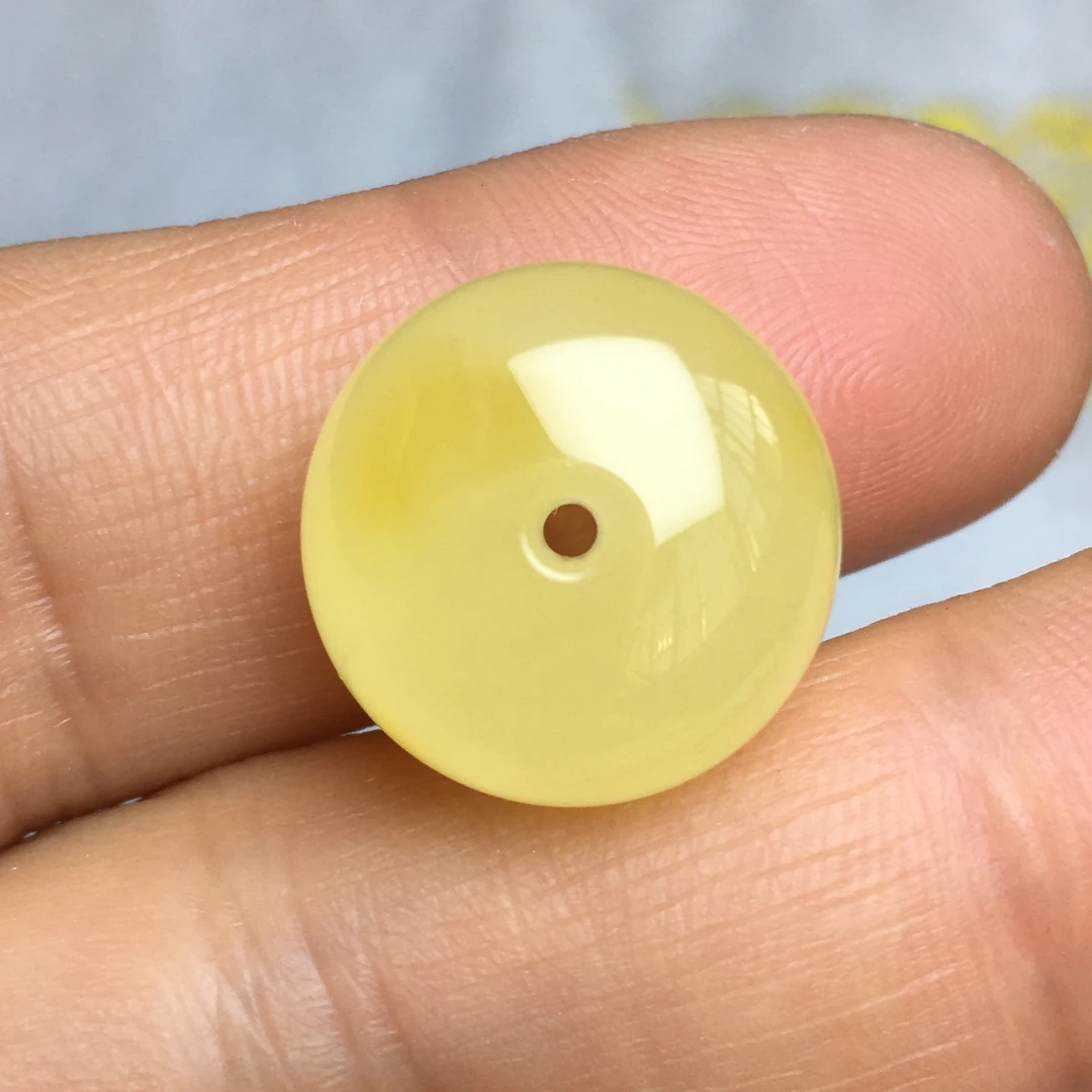 微瑕疵蜜蜡扣子配珠约17×10.6mm原石手作天然原矿保真无优化