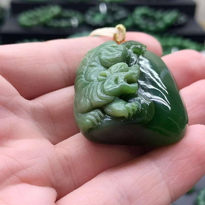 和田玉（碧玉）未镶嵌吊坠(赠链)