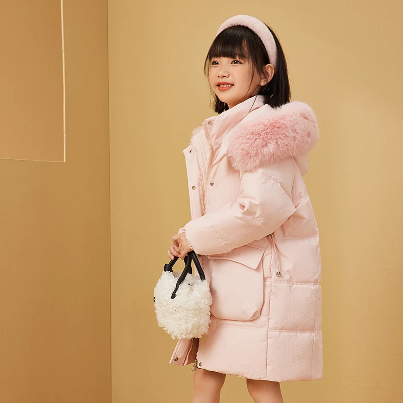 2025迪士尼长款中长款毛领羽绒服