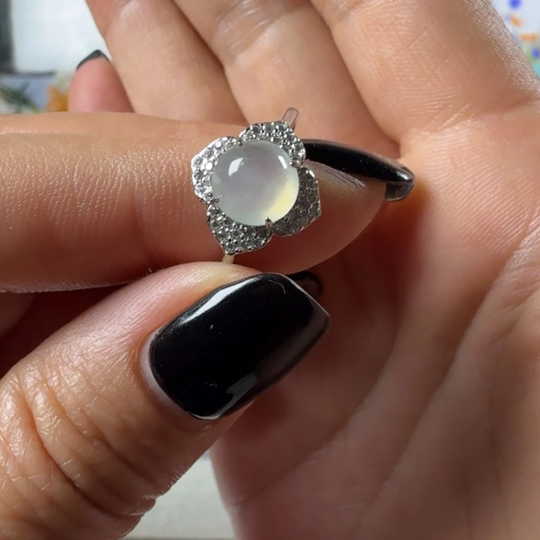 翡翠银S925镶嵌戒指