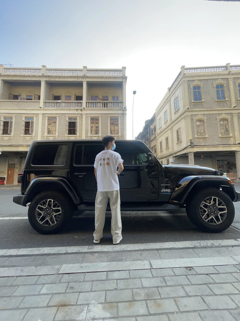 红桃粿图案T恤宽松百搭休闲圆领T恤（后背有图案款）