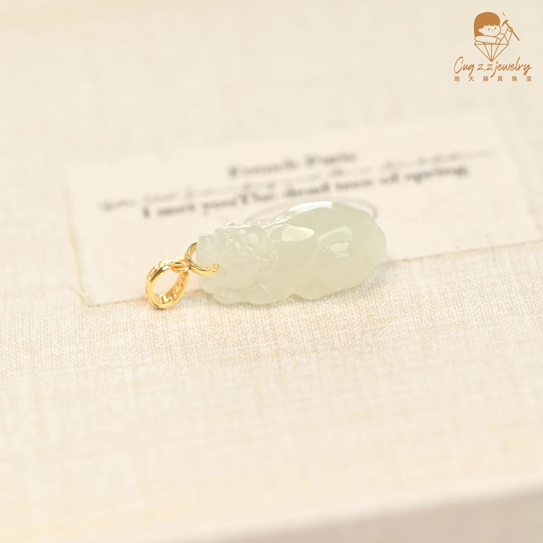 天然和田玉晴水和田玉貔貅吊坠925银（不含链）