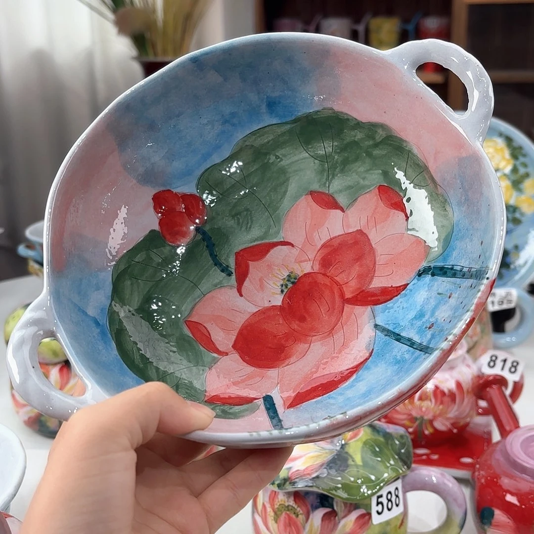 景德镇手绘高温釉下彩陶瓷茶具