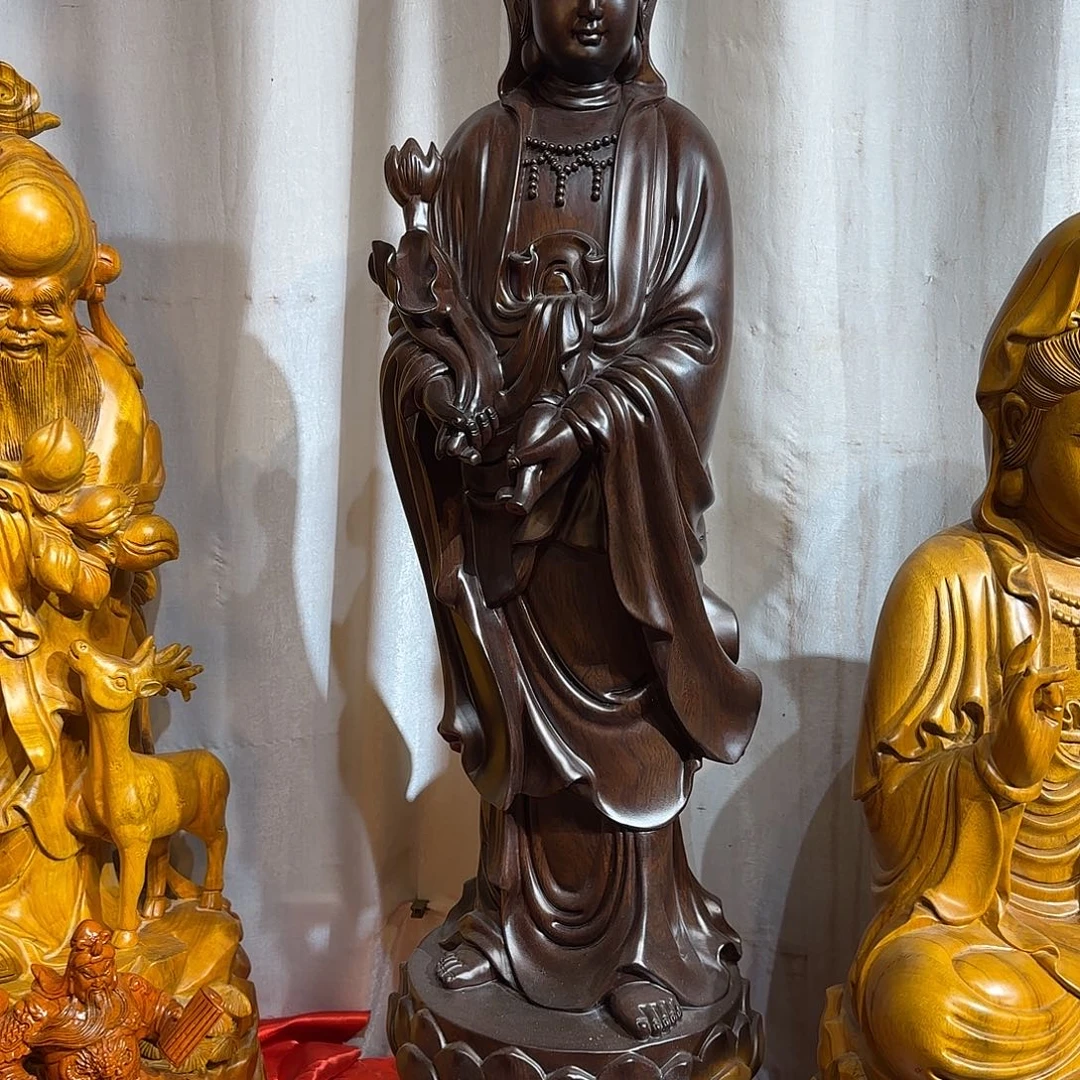 彭***建木黑檀木观音1米姐姐