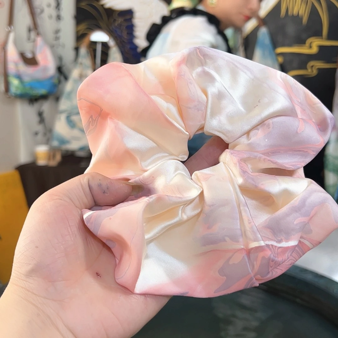 228粉紫圆饼发圈手作