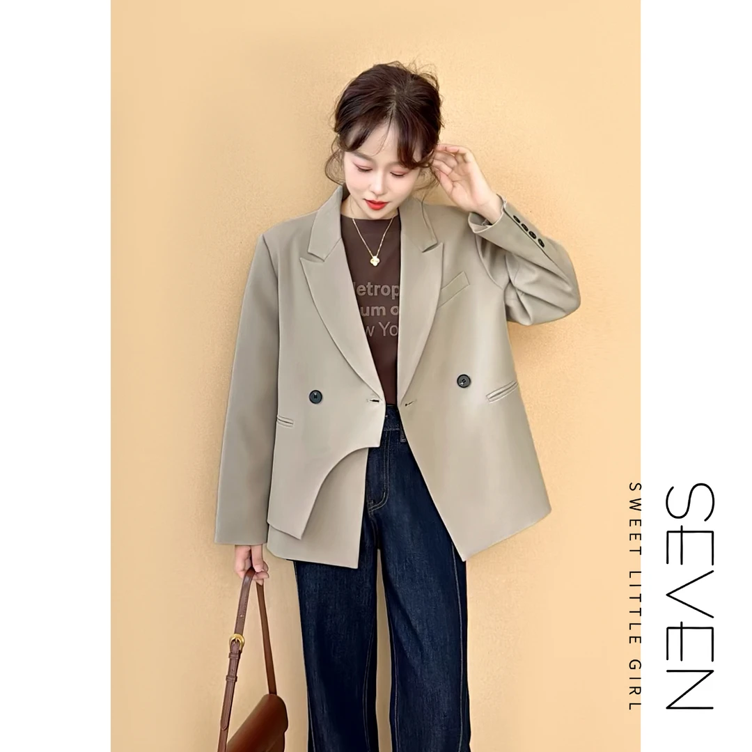 解构主义⑧七七146小个子设计感廓形休闲西装外套女早秋新款小美说