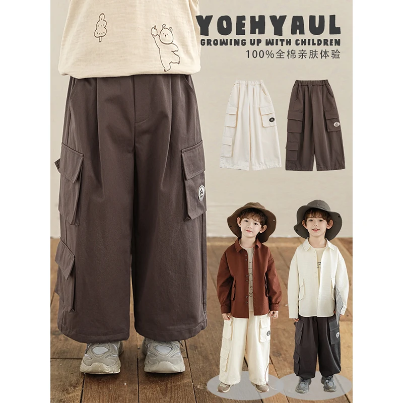 淸  幼悠春二波 穿出利落感绣标大口袋简约帅气工装裤 N6022