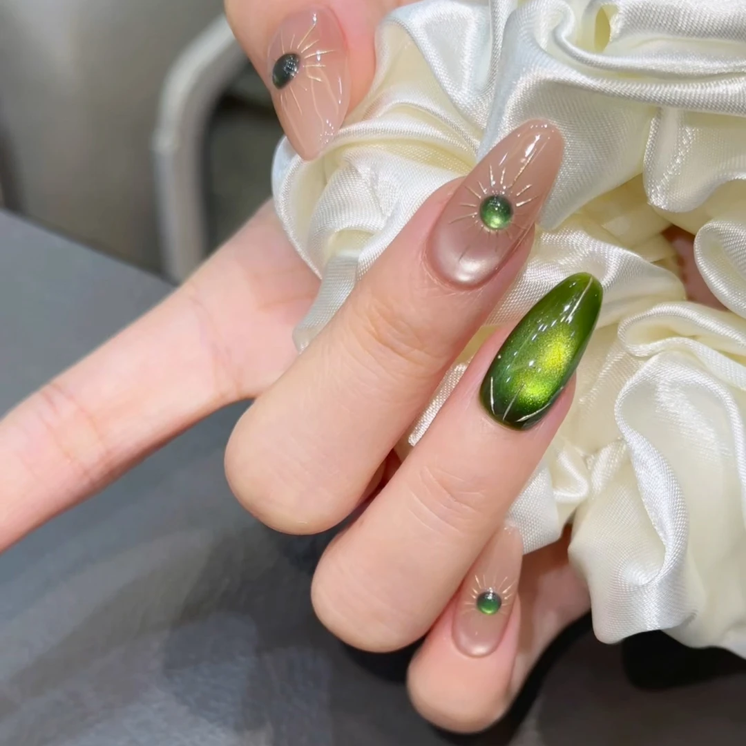 阿波罗 纯手工定制穿戴甲美甲成品美甲贴片10片