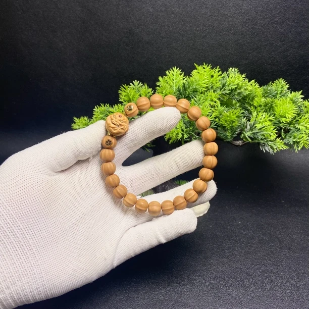 猴头鲨鱼鳍加镶嵌恶僧手串一套