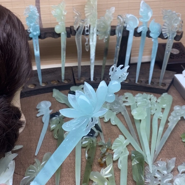 蛇纹石玉未镶嵌发饰