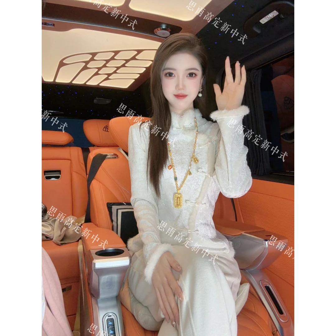 【书香世家】冬季新款新中式重工拼接百搭国风打底上衣