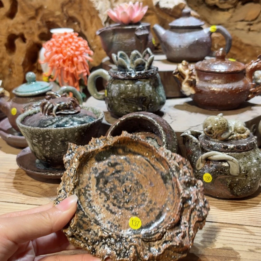 【闪购商品】柴烧茶具手工壶承137