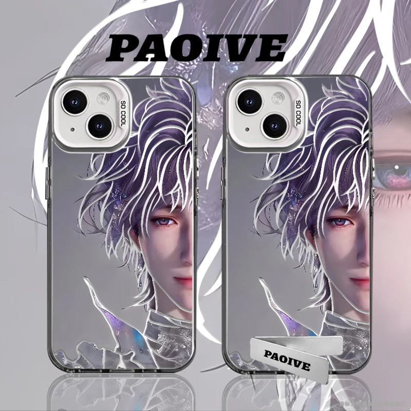 祁煜竖版适用于创意小众苹果华为一加小米手机彩银手机壳paoive
