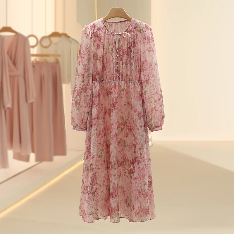 【良月】两件套气质雪纺洋气连衣裙2025春季七号铺专柜品牌女装