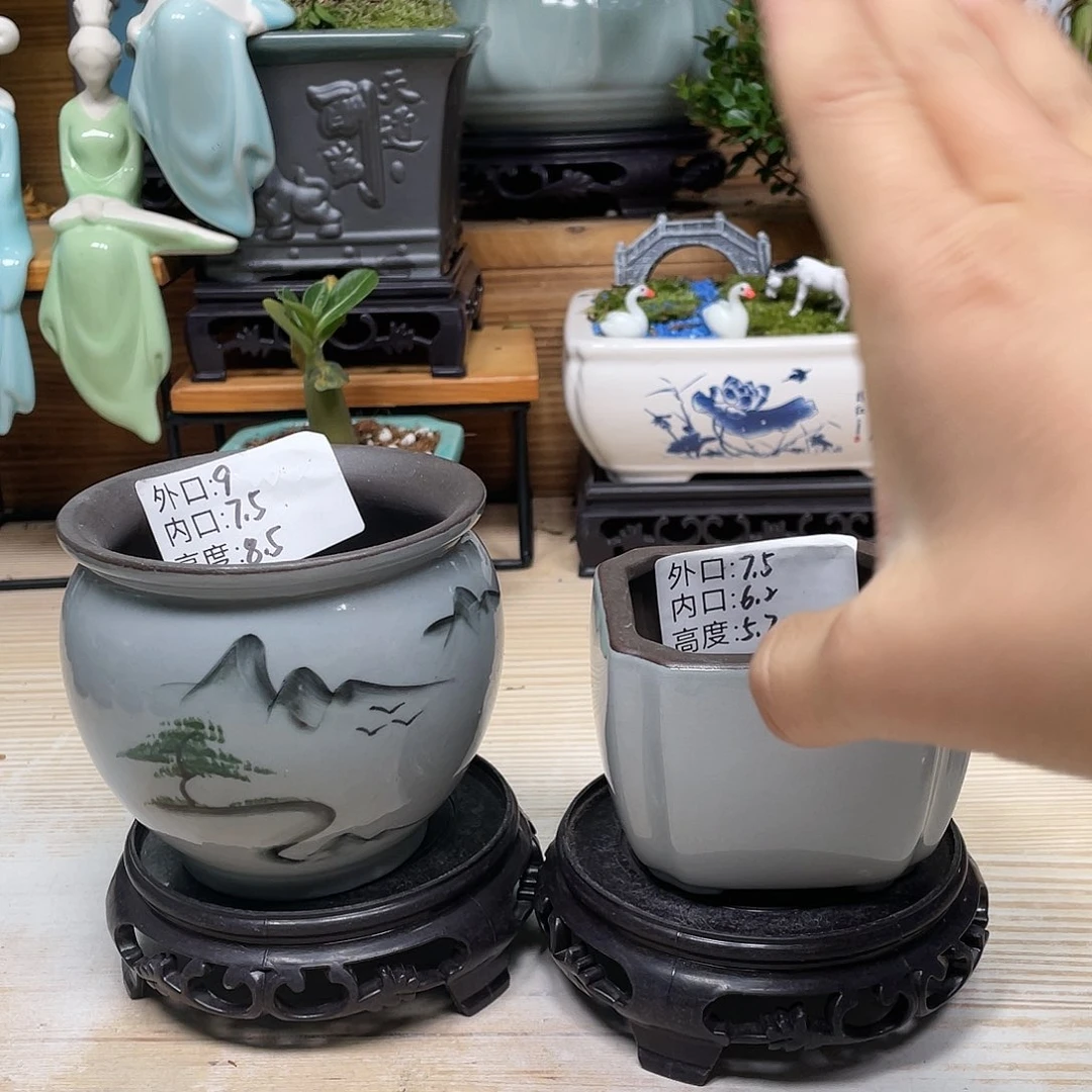 紫砂花盆陶瓷艺术花盆陶瓷