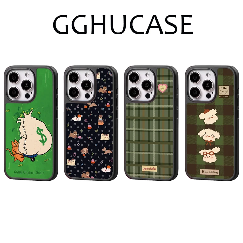 【GGHU强力磁吸】三只小狗亲肤手机壳适用苹果iPhone16promax全包