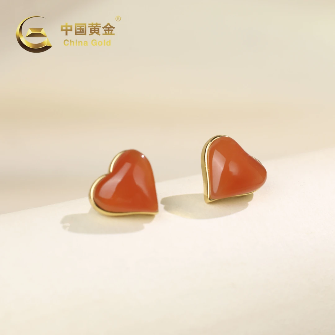【中国黄金】意煜 | 南红*耳饰*S925银镶嵌-R1897-格