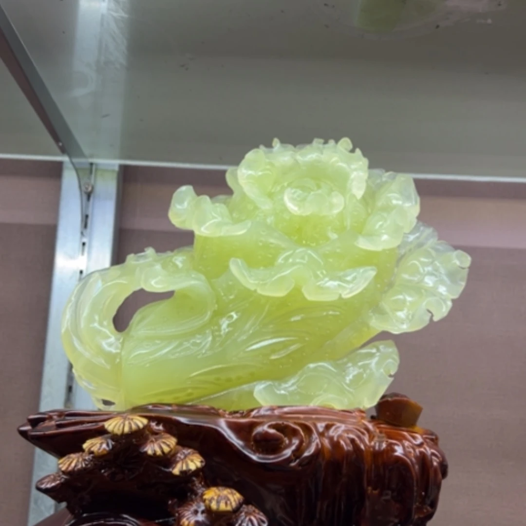 【闪购商品】未镶嵌蛇纹石玉珠宝奇石百财聚来