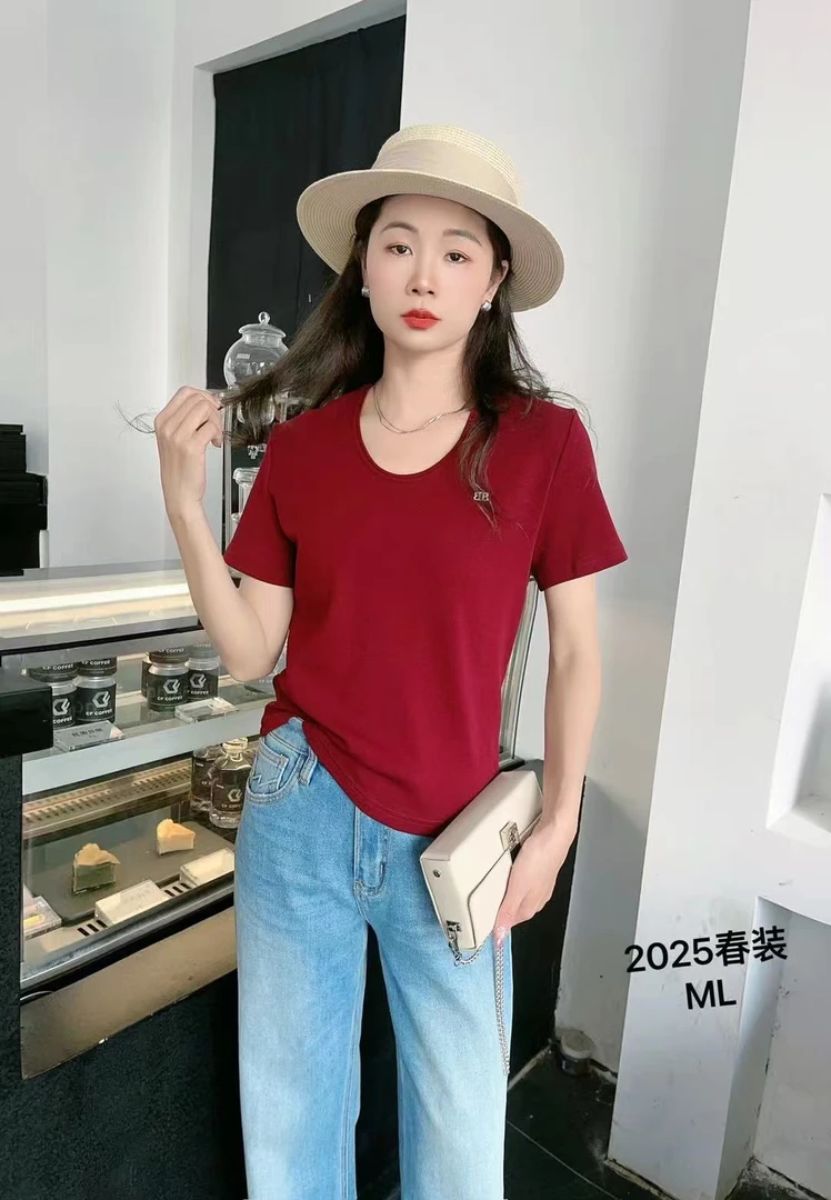 双鱼夏款百搭圆领短袖上衣9051