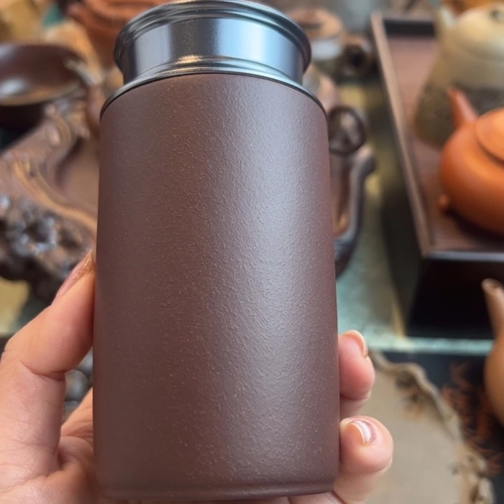 摆件沁紫砂茶叶罐陶瓷个