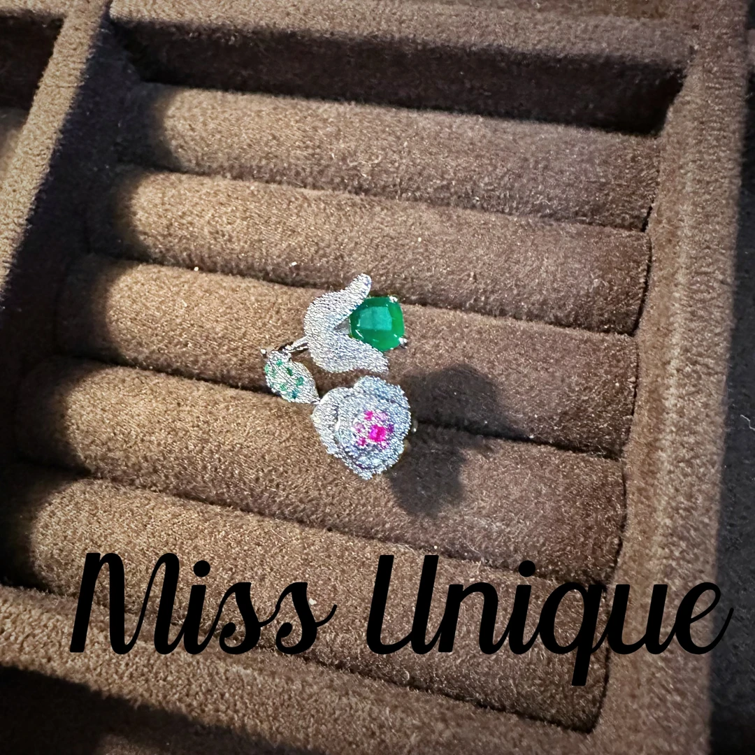 C1035立体山茶花戒指