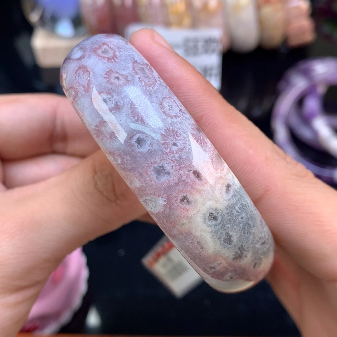 【闪购商品】颈饰未镶嵌硅化珊瑚（珊瑚玉）92号全闭口紫共生58圈