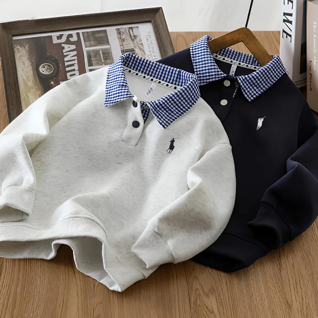 男童卫衣春秋2025新款儿童酷帅上衣中大童秋装时髦炸街衣服polo衫