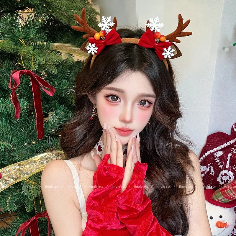 圣诞节装饰鹿角发箍女头箍礼物发卡节日氛围拍照头饰FG035