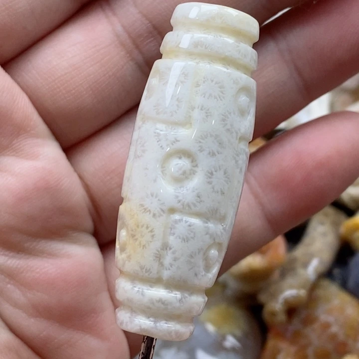 颈饰未镶嵌硅化珊瑚（珊瑚玉）