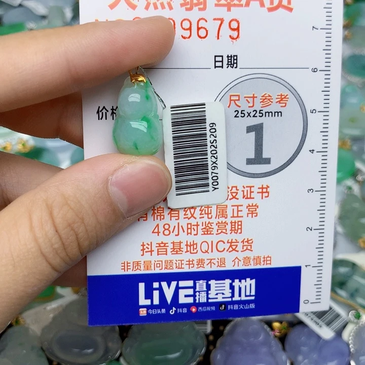 翡翠18K金镶嵌颈饰葫芦