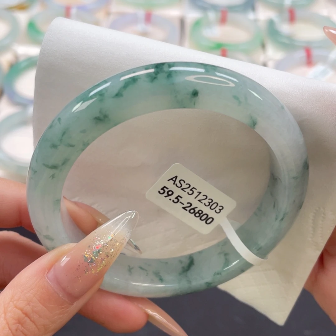 未镶嵌手镯翡翠59.5满花盛开灵动飘逸13号