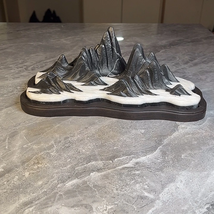 千***雪奇石茶宠鱼缸文房摆件