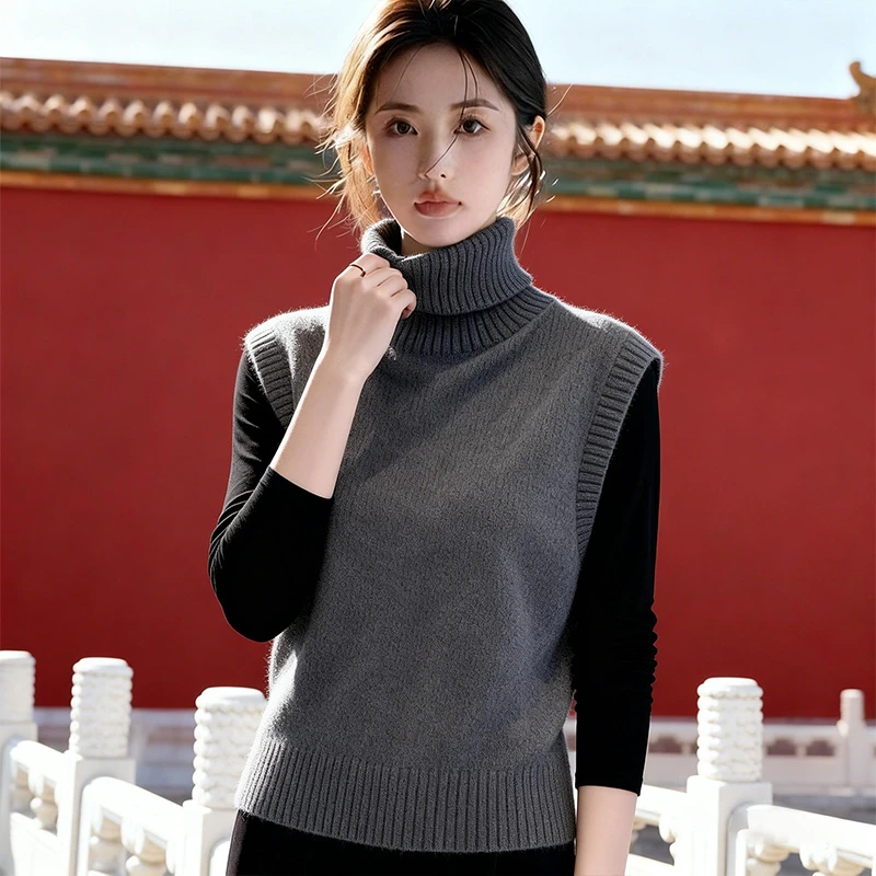 2025秋冬季新款痞帅炸街风女装高级感显瘦马甲打底衫两件套装爆款