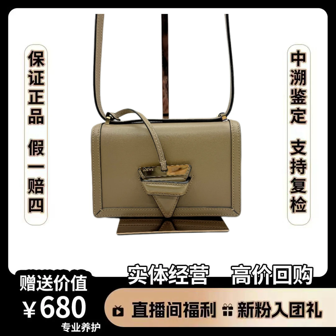 95新 LOEWE/罗意威 巴塞罗那棕色 尺寸19×11 斜挎单肩包