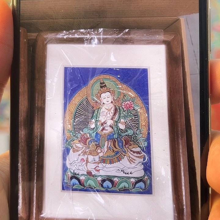 吊坠G****✨【热贡】洛周绘制普贤桌摆12/8带框