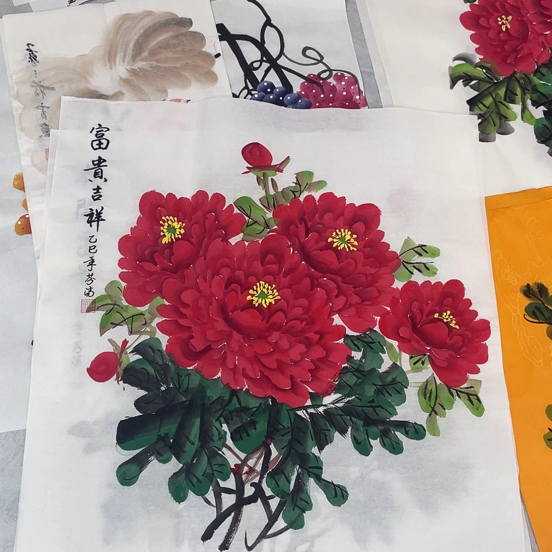 国画国画作品原稿70红色