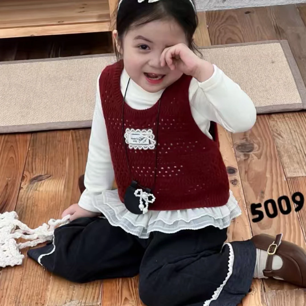 女秋款套装常规童装格子小童
