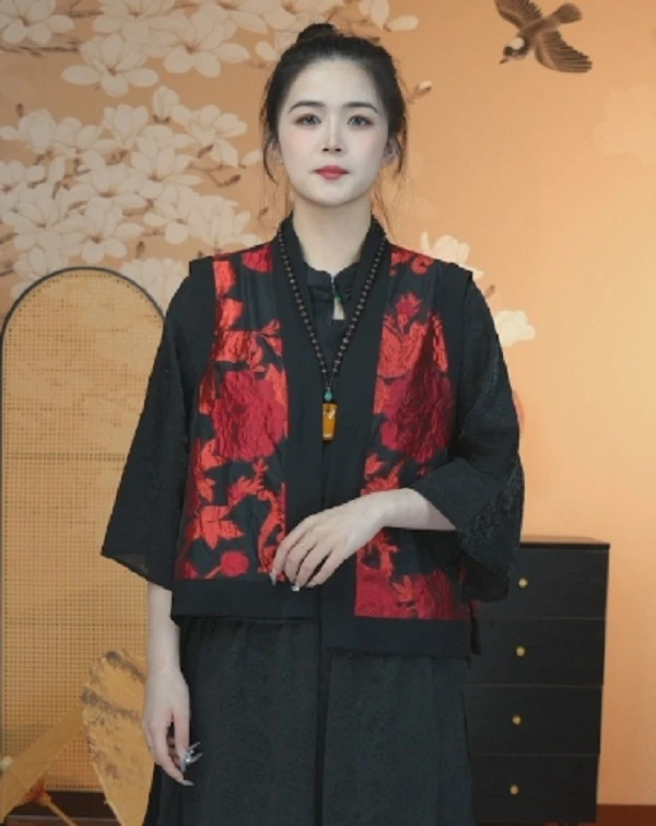 【春江韵】W25015压花拼接中国风女装新中式