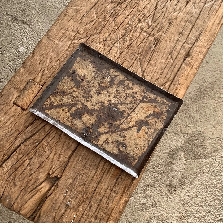 美***人铁自然氧化老铁皮茶盘