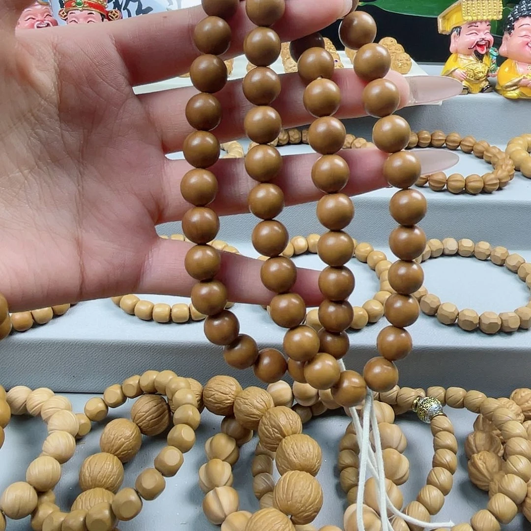 猴头核桃手串树***汇微瑕正圆光珠10+
