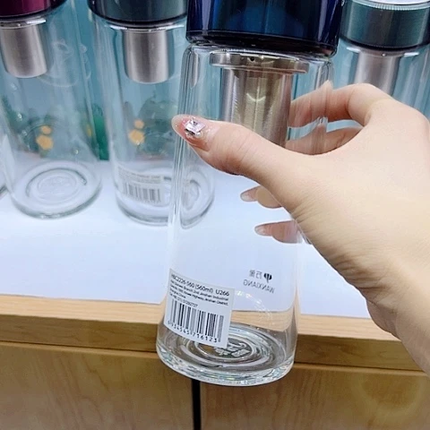 万象品牌玻璃U266，蓝色560毫升单层