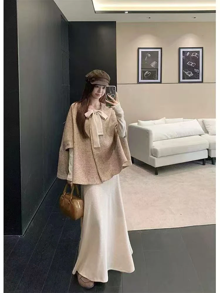 2025新款女设计感轻奢名媛气质简约显瘦上衣+裙子高级气质6361