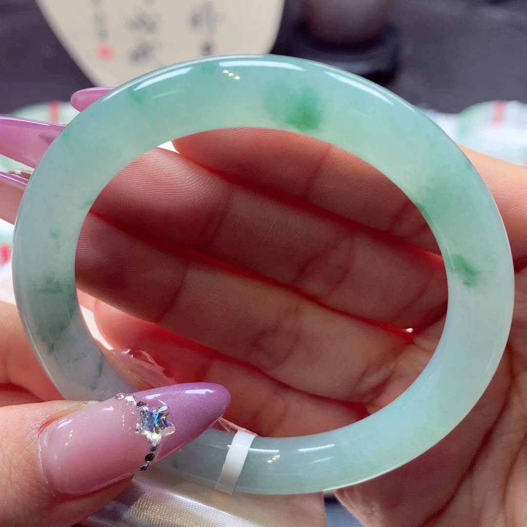 翡翠手镯未镶嵌美人条31号66