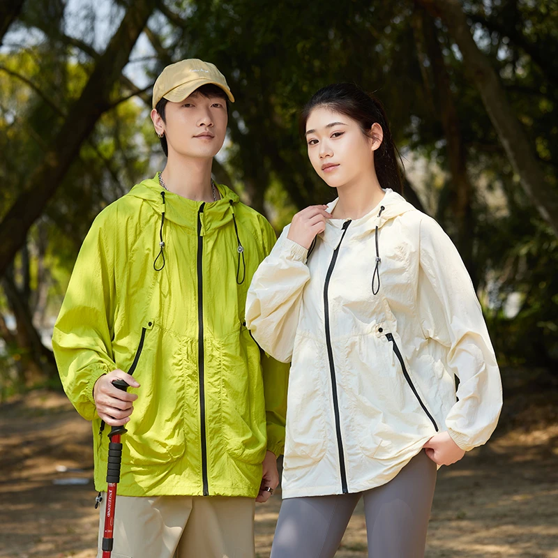 夏季防晒衣户外百搭外套防紫外线宽松连帽运动风套装情侣上衣8859