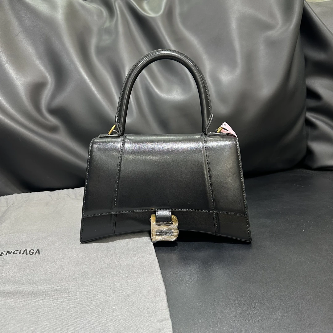 未使用 Balenciaga/巴黎世家 壹所奢品/巴黎世家沙漏光面黑金S号