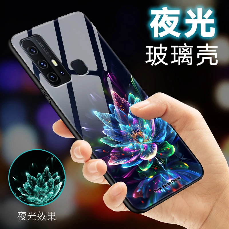 夜光花朵适用vivoz6手机壳vivoz5玻璃z5x女款挂绳z3超薄z3x优美全